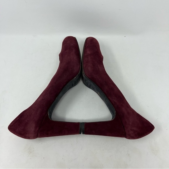 Eileen Fisher Burgundy Suede Pump Heel Size US 10 - Picture 6 of 11